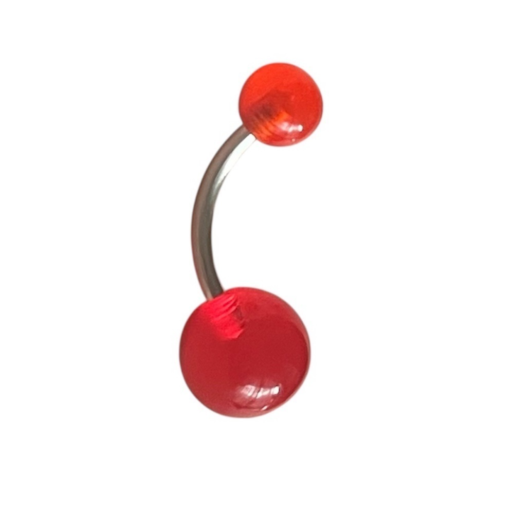 Clear Red Belly Button Ring ❤️✨